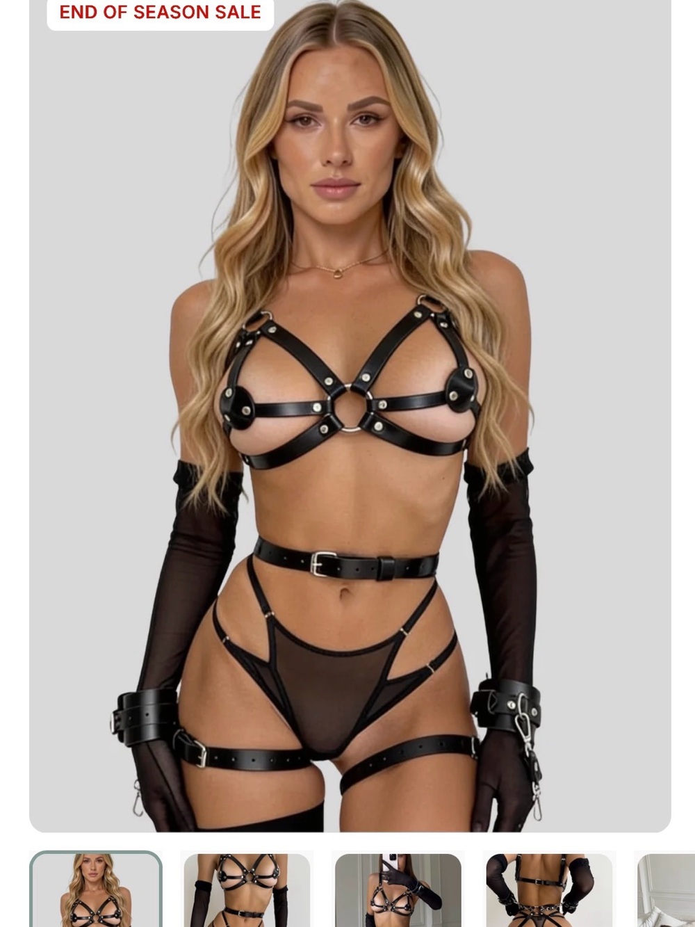 Black Strappy Harness Lingerie Set - Women Intimates & Sleepwear
